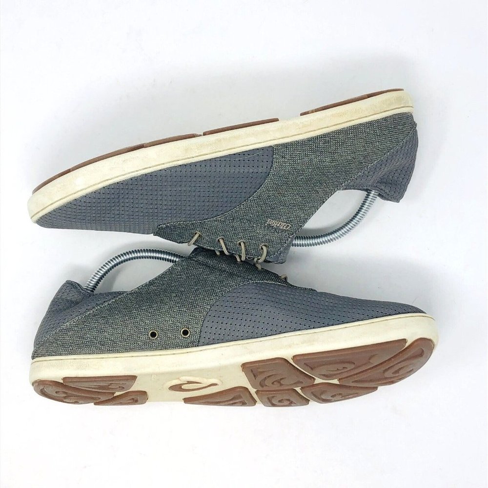 Olukai Shoes Mens 11 Gray Nohea Moku Sneakers Laceless Slip On Casual Comfort - Picture 4 of 9